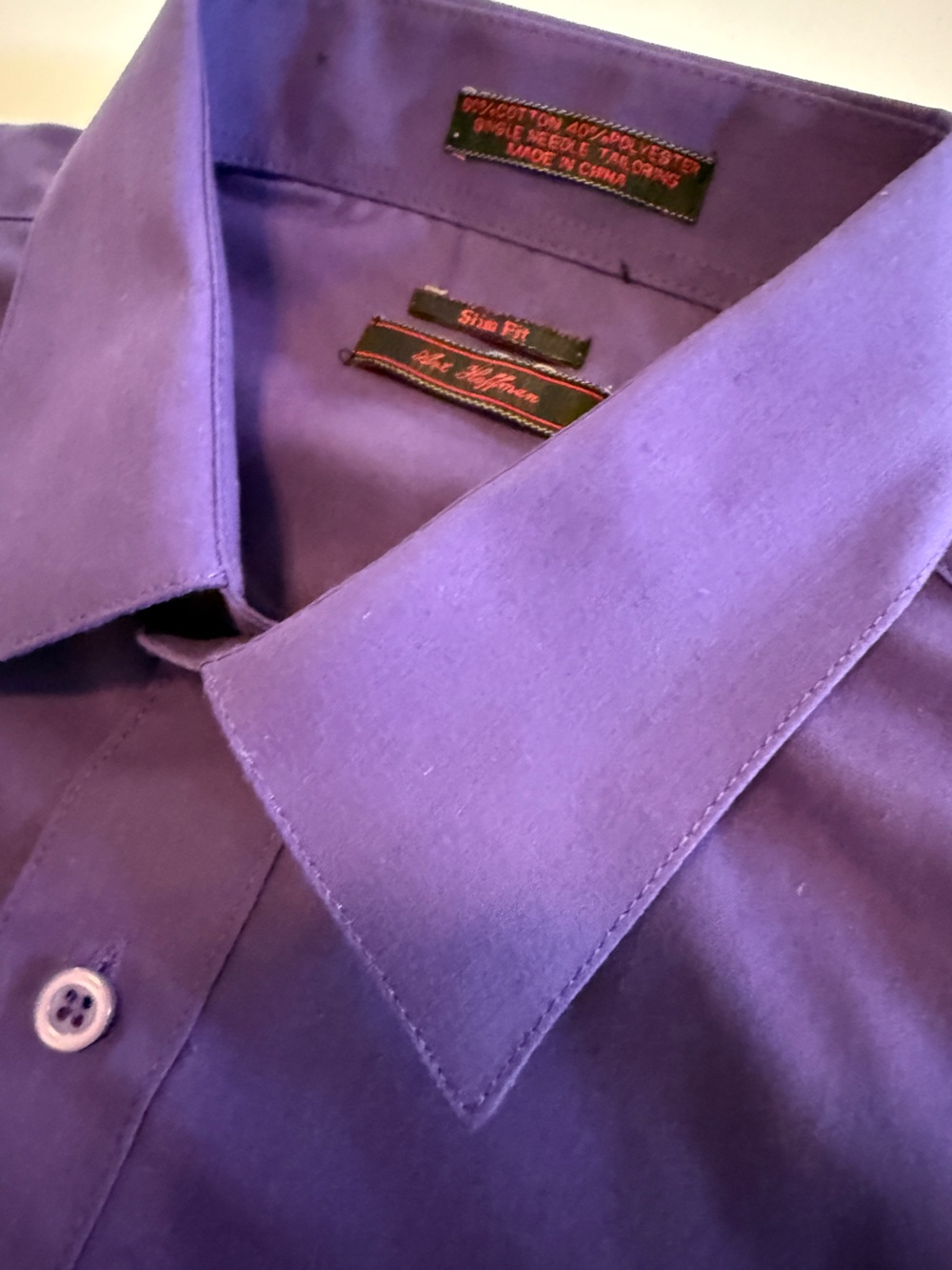 Alfani Men’s Dress Shirt – Size Slim Fit 15 – Purple Solid